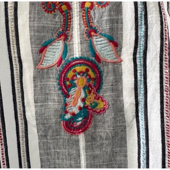 Striped Embroidered Tunic Top By Soft Surroundings - Picture 10 of 10